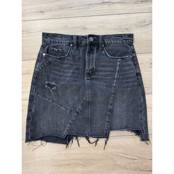 Blank NYC Women’s Size 27 Black Distressed Jean Skirt Blanknyc - Picture 1 of 2